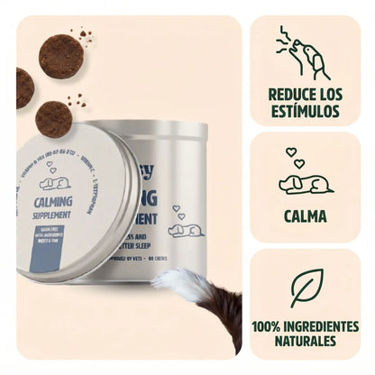 Beneficios del suplemento Calma Gutsy para reducir la sobreestimulación en perros