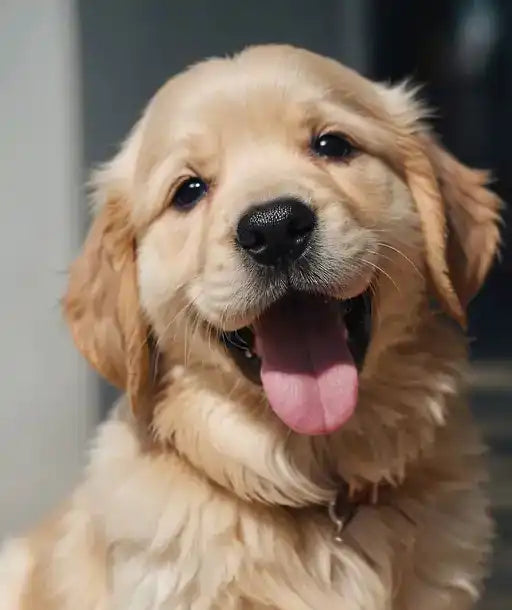 cachorro de golden con lengua afuera