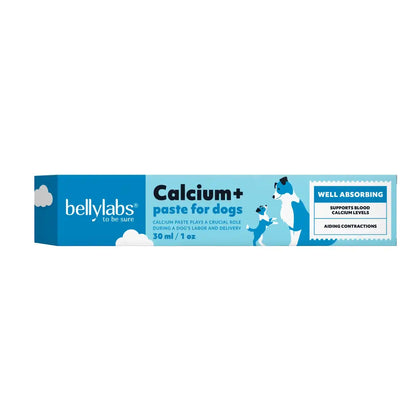 Pasta Calcio+ Bellylabs en perra de parto para prevenir la eclampsia