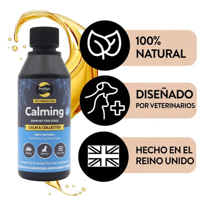bote de suplemento calma total de proflax con sus beneficios enumerados
