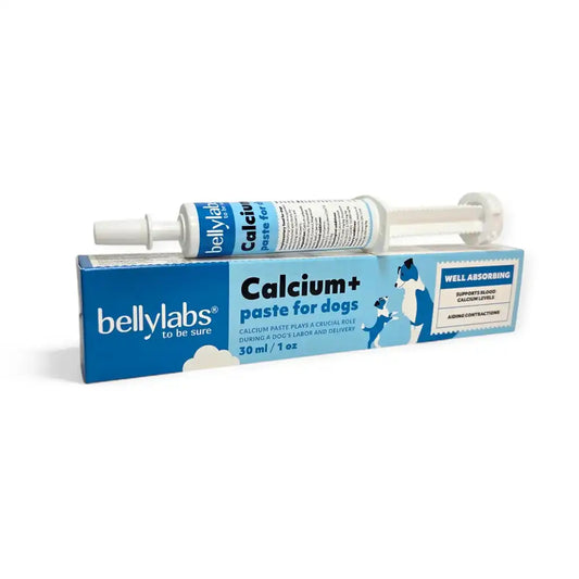 Pasta Calcio+ Bellylabs, suplemento de calcio para perras en el parto, tubo de 30ml