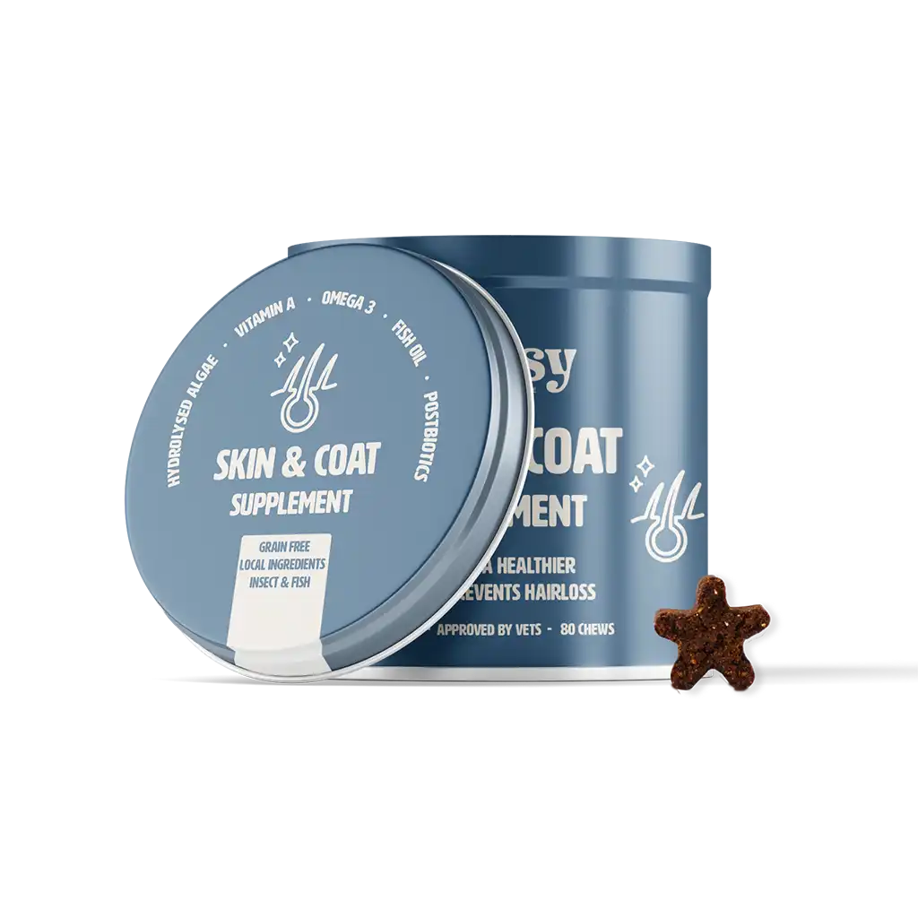 Suplemento Piel & Pelaje Gutsy para perros, masticables con omega-3