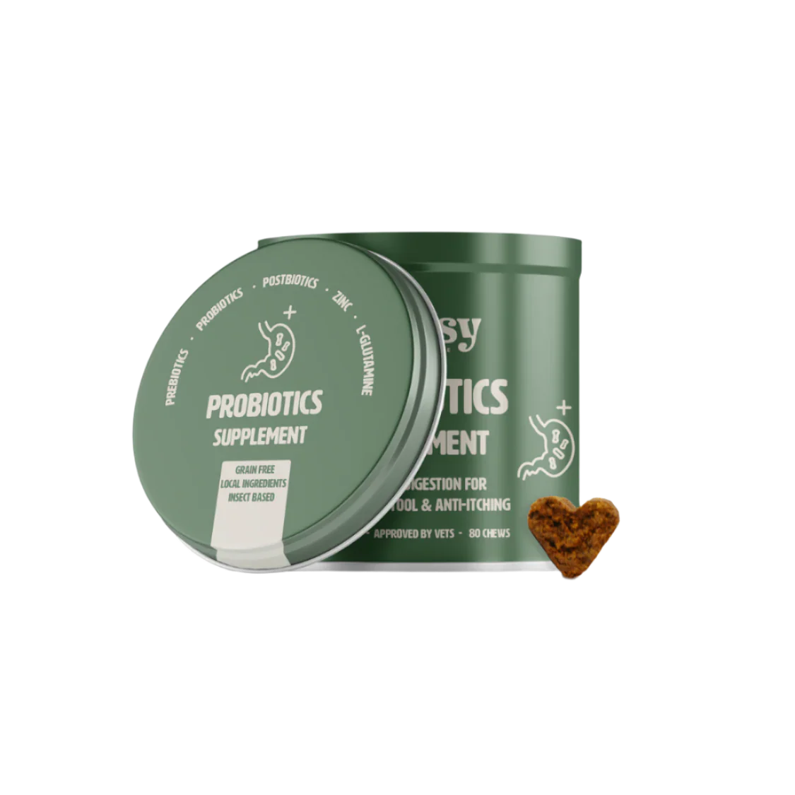 Mejora la salud digestiva de tu perro con la fórmula avanzada de Gutsy. Contiene prebióticos, probióticos, postbióticos, zinc y L-glutamina. Resultados en 3 semanas.